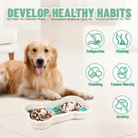 HKM-3267773 Interactive Slow Feeder Dog Bowl for Large Breeds - Anti-Choking Design with Rotating Trays for Healthy Eating