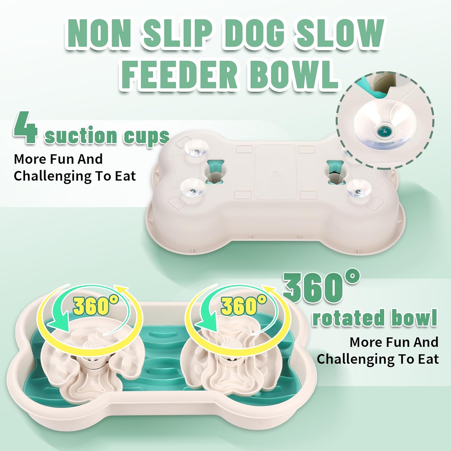 HKM-3267773 Interactive Slow Feeder Dog Bowl for Large Breeds - Anti-Choking Design with Rotating Trays for Healthy Eating