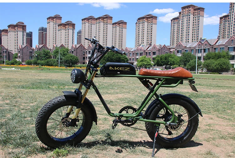 HKM-326803 Electric Mountain Bike with 48V 500W Motor, 7-Speed, 20 Inch Steel Frame, and Disc Brakes
