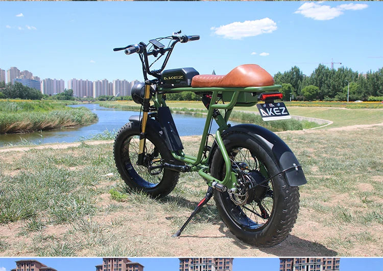 HKM-326803 Electric Mountain Bike with 48V 500W Motor, 7-Speed, 20 Inch Steel Frame, and Disc Brakes