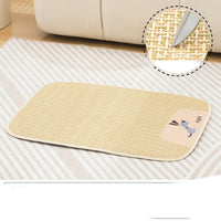 HKM-3268157 Summer Universal Cold Mat for Cats and Dogs - Woven Pet Nest, Multiple Sizes Available in Beige, Gray, and Brown