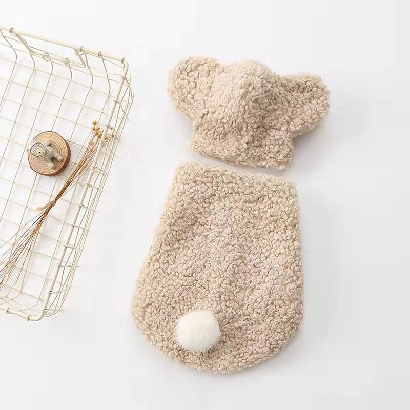 HKM-3268669 Stylish Two-Legged Cotton Dress for Dogs - Available in Gray, Yellow, Pink