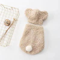 HKM-3268669 Stylish Two-Legged Cotton Dress for Dogs - Available in Gray, Yellow, Pink