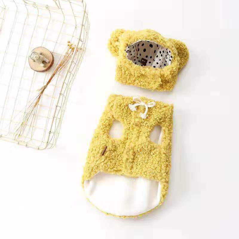 HKM-3268669 Stylish Two-Legged Cotton Dress for Dogs - Available in Gray, Yellow, Pink