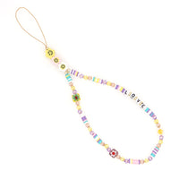 HKM-326867 Handmade Bohemian Ceramic Phone Chain with Colorful Crystal Beads and Anti-Lost Design