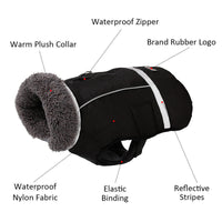 HKM-3270461 Thick Warm Dog Vest - Waterproof, Reflective, Adjustable for Small to Large Breeds