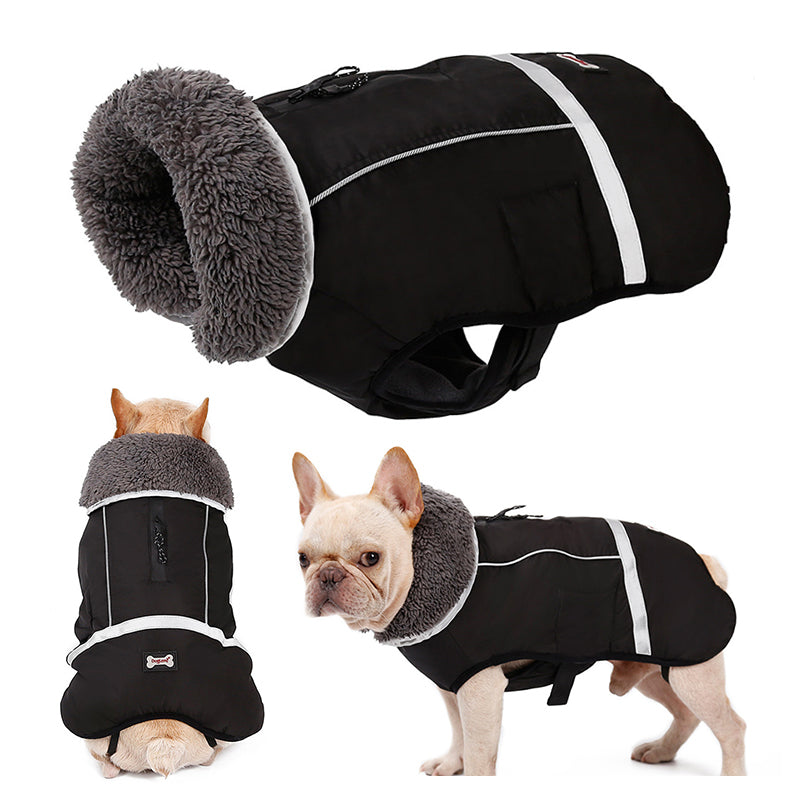 HKM-3270461 Thick Warm Dog Vest - Waterproof, Reflective, Adjustable for Small to Large Breeds