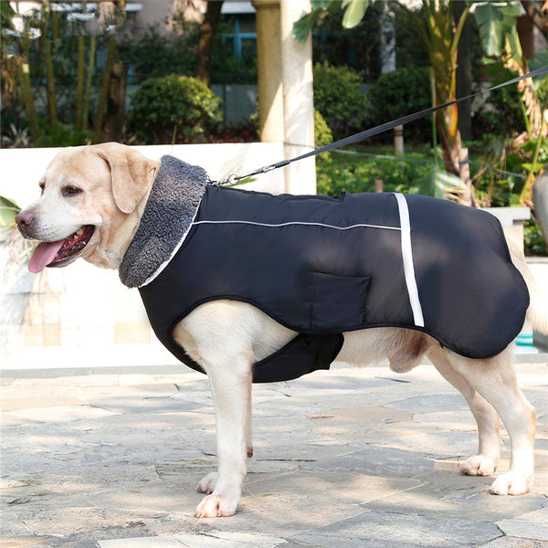 HKM-3270461 Thick Warm Dog Vest - Waterproof, Reflective, Adjustable for Small to Large Breeds