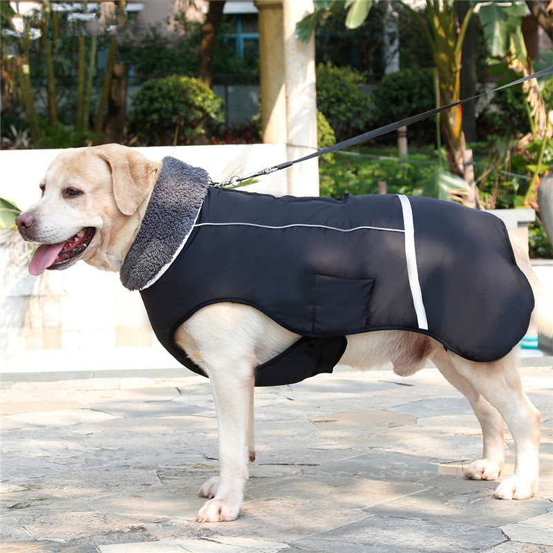 HKM-3270461 Thick Warm Dog Vest - Waterproof, Reflective, Adjustable for Small to Large Breeds