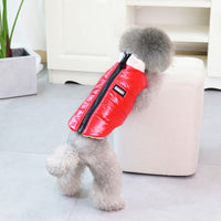 HKM-3270717 Thickened Cotton Four-Legged Dog Outfit for Winter - Casual Style in Black and Silver