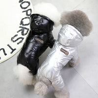 HKM-3270717 Thickened Cotton Four-Legged Dog Outfit for Winter - Casual Style in Black and Silver