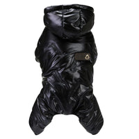 HKM-3270717 Thickened Cotton Four-Legged Dog Outfit for Winter - Casual Style in Black and Silver