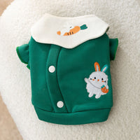 HKM-3271357 Cute Cartoon Rabbit Lapel Sweater for Dogs - Lightweight & Comfortable Pet Clothing in Various Sizes