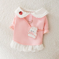 HKM-3271357 Cute Cartoon Rabbit Lapel Sweater for Dogs - Lightweight & Comfortable Pet Clothing in Various Sizes