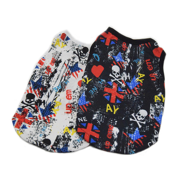 HKM-3271869 Trendy Casual Punk Vest for Dogs in Black and White, Available in Multiple Sizes