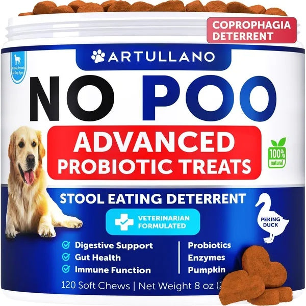 HKM-3272125 No Poo Chews for Dogs Stool Eating Deterrent with Probiotics, Pumpkin & Digestive Enzymes for Gut Health Support
