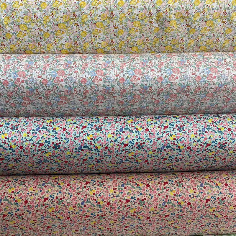 HKM-327315 Eco-Friendly Twill Cotton Fabric with Botanical Print for Children's Apparel and Home Décor