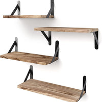 HKM-3273661 Solid Wood Multi-Purpose 4-Layer Wall Shelf in Various Paulownia Finishes
