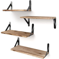 HKM-3273661 Solid Wood Multi-Purpose 4-Layer Wall Shelf in Various Paulownia Finishes