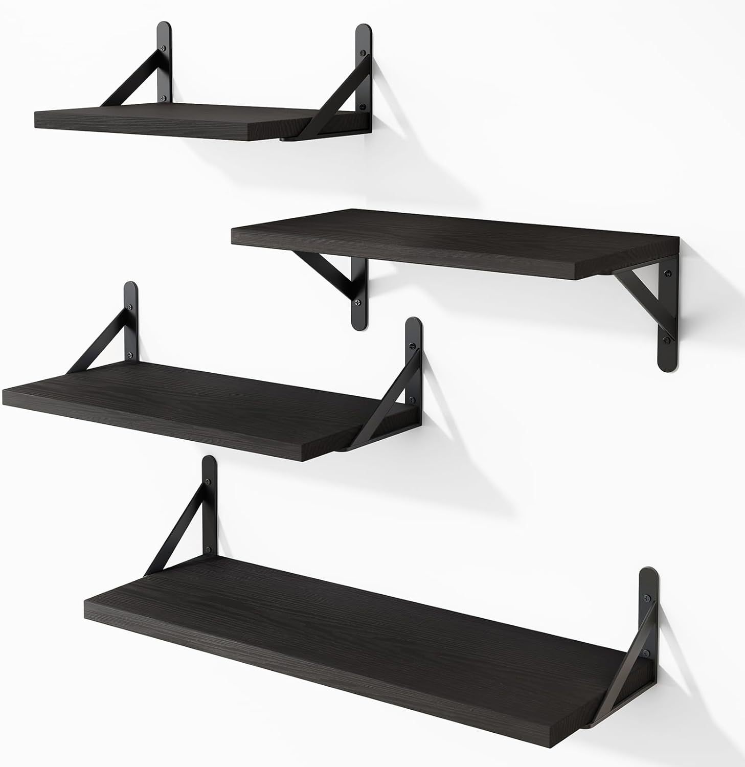 HKM-3273661 Solid Wood Multi-Purpose 4-Layer Wall Shelf in Various Paulownia Finishes