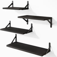 HKM-3273661 Solid Wood Multi-Purpose 4-Layer Wall Shelf in Various Paulownia Finishes
