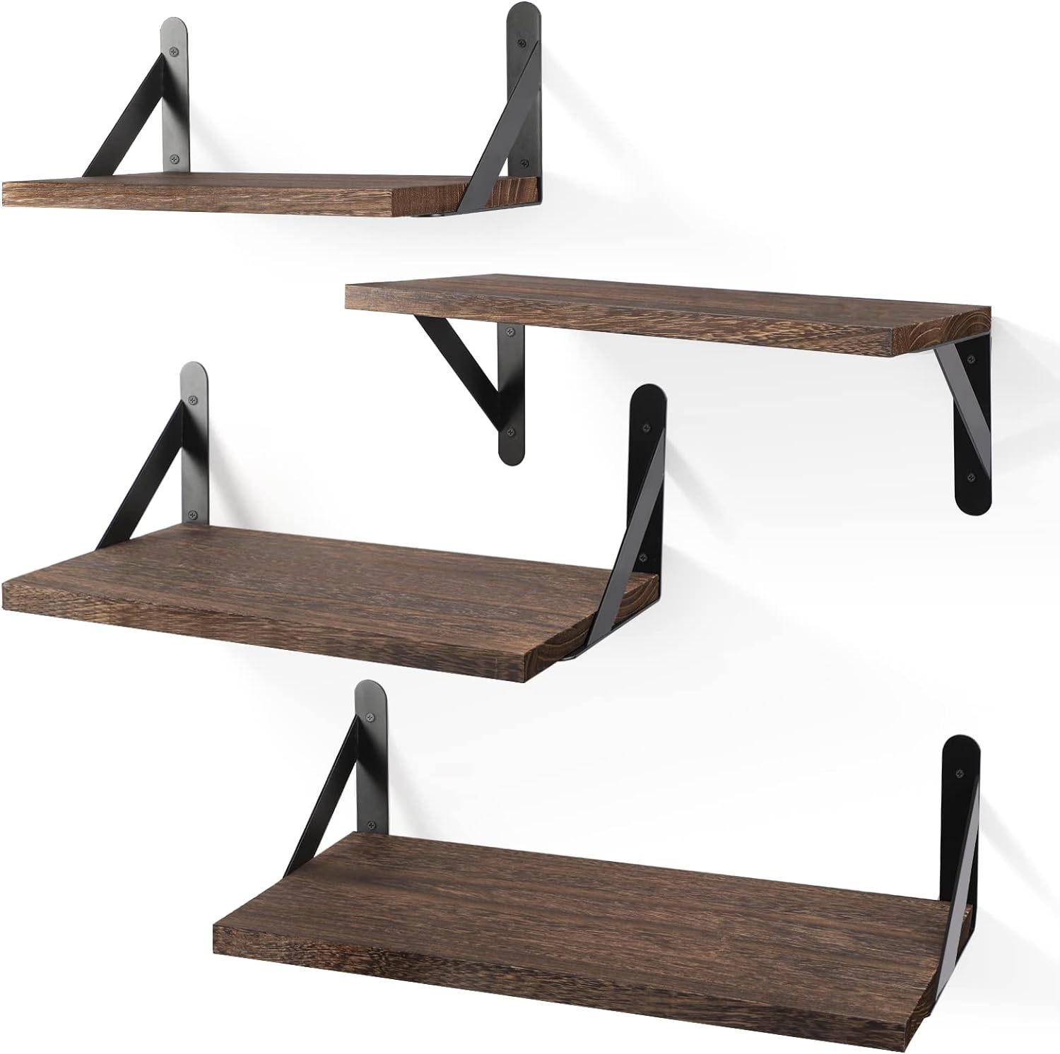 HKM-3273661 Solid Wood Multi-Purpose 4-Layer Wall Shelf in Various Paulownia Finishes