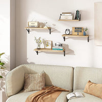 HKM-3273661 Solid Wood Multi-Purpose 4-Layer Wall Shelf in Various Paulownia Finishes