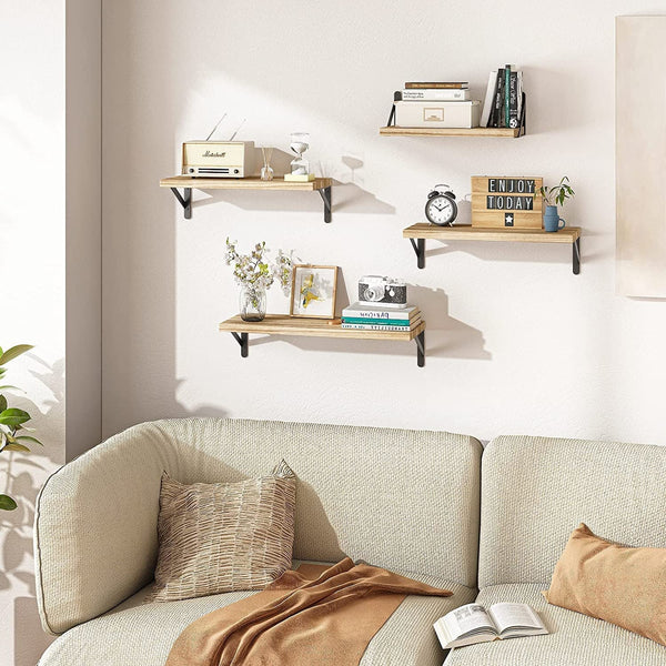 HKM-3273661 Solid Wood Multi-Purpose 4-Layer Wall Shelf in Various Paulownia Finishes
