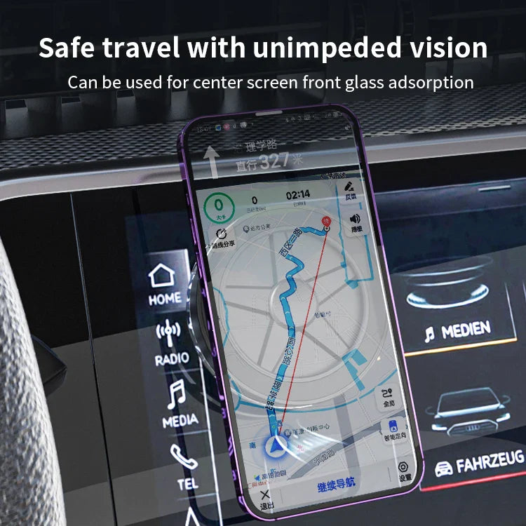 HKM-327379 Innovative Dual Suction Cup & Magnetic Phone Holder for Gym, Car, and Kitchen Use