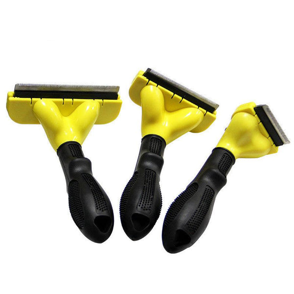 HKM-327379 Pet Grooming Tool Stainless Steel Hair Comb for Dogs and Cats - Eco-Friendly Travel Brush in Yellow