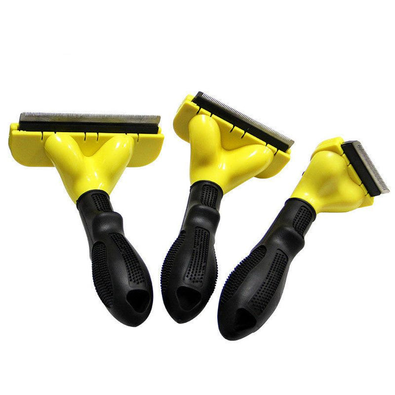 HKM-327379 Pet Grooming Tool Stainless Steel Hair Comb for Dogs and Cats - Eco-Friendly Travel Brush in Yellow