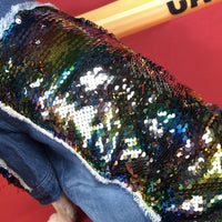 HKM-3274429 Sequin Denim Dog Jacket in Black and Blue for Small, Medium, and Large Dogs
