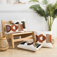 HKM-327443 Cotton Canvas Loop Tufted Pillow – 45x45cm and 30x50cm Options Available