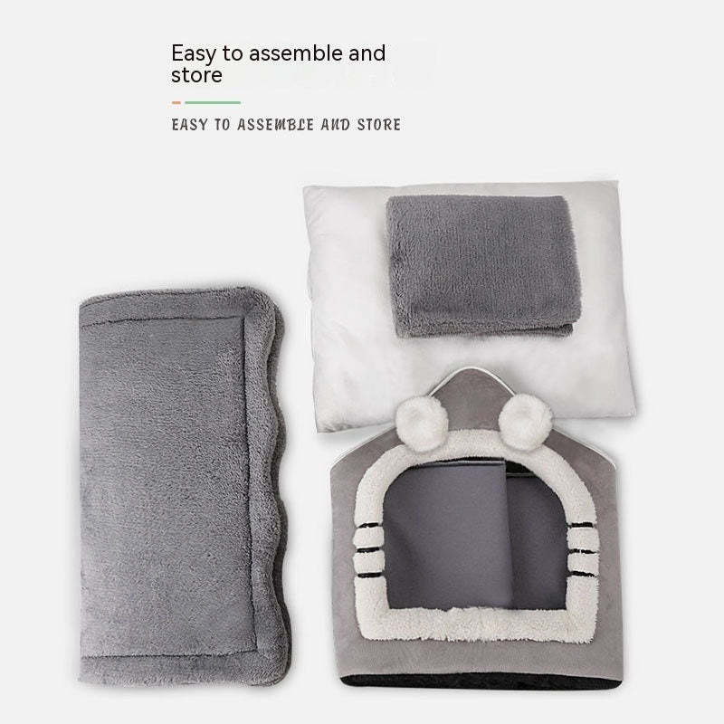 HKM-3276093 Cozy Removable Soft Dog Kennel - Easy Assembly with Washable Cover in Various Colors