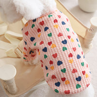 HKM-3277117 Cozy Small Dog Cardigan Sweater for Autumn and Winter in Pink and Beige