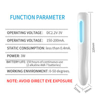 HKM-3277501 UV Hand Disinfection Stick - Portable UV Sterilizer with 3W Power and ABS Material