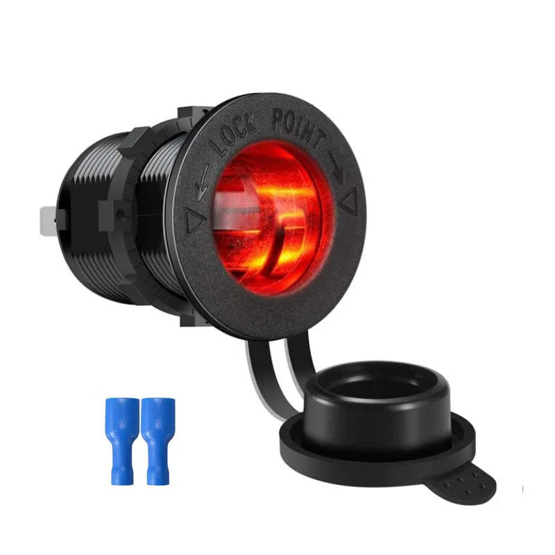 HKM-327827 Waterproof Vehicle Cigarette Lighter Socket with USB Port for Car Modification