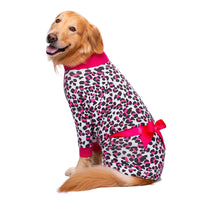 HKM-3278653 Navy Blue & Orange Bow Anti-Fur Cotton Pajamas for Big Dogs - Casual Four-Legged Pet Clothing