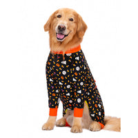 HKM-3278653 Navy Blue & Orange Bow Anti-Fur Cotton Pajamas for Big Dogs - Casual Four-Legged Pet Clothing