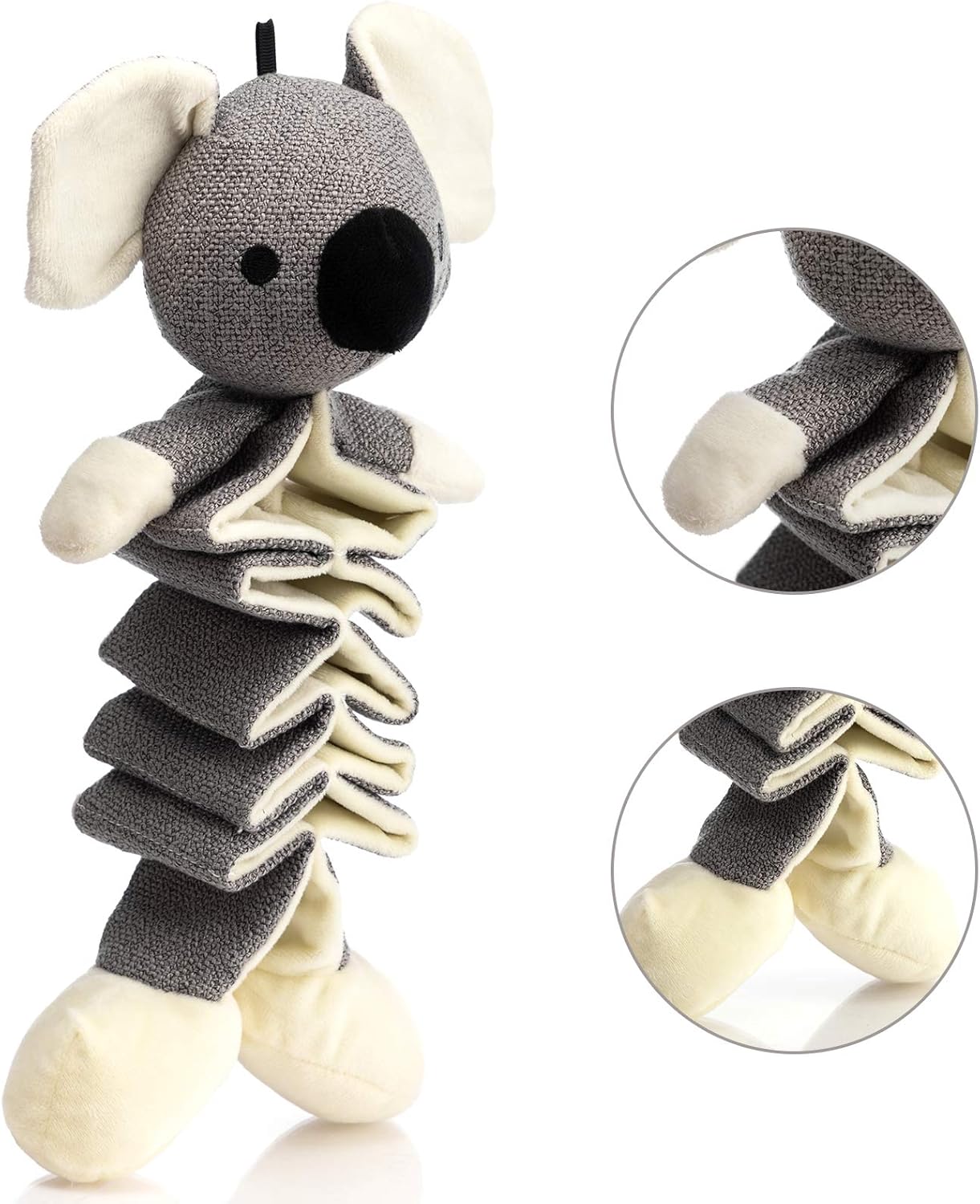 HKM-3279293 Squeaky Plush Koala Toy with Crinkle Paper for Dogs - Durable, Chew-Resistant, Ideal for Small to Large Breeds