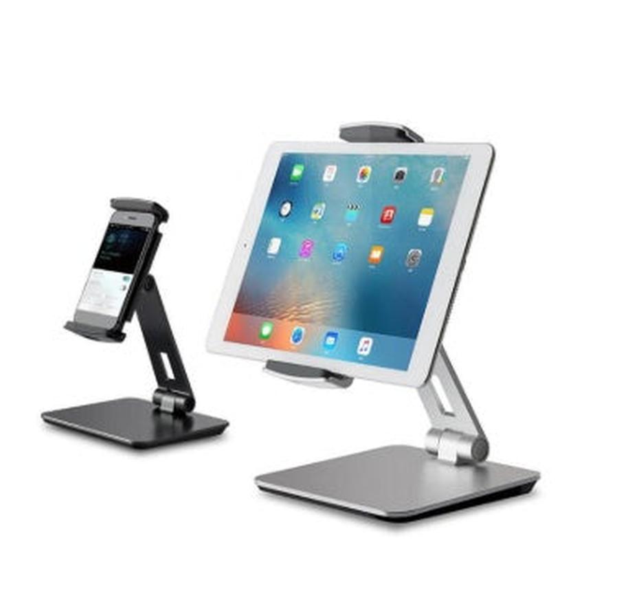 HKM-328019 Adjustable Aluminum Alloy Mobile Phone and Tablet Stand for 4-14 Inch Devices