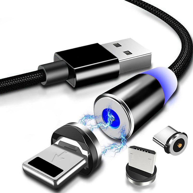 HKM-328019 Magnetic Charging Cable for iPhone and Android - Universal Compatibility with LED Indicator and Dustproof Design