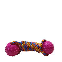 HKM-3282621 Interactive Double Knot Barbed Molar Rope Toy for Shiba Inu - 28cm