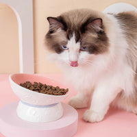 HKM-3283773 Colorful Ceramic Pet Bowl with High-Leg Design - Anti Overturning Feature