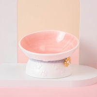HKM-3283773 Colorful Ceramic Pet Bowl with High-Leg Design - Anti Overturning Feature
