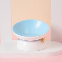 HKM-3283773 Colorful Ceramic Pet Bowl with High-Leg Design - Anti Overturning Feature
