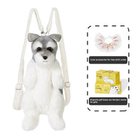 HKM-3284029 Schnauzer Cartoon Dog Backpack with Multi-Scarf Options for Youth