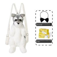 HKM-3284029 Schnauzer Cartoon Dog Backpack with Multi-Scarf Options for Youth