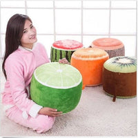 HKM-328467 Creative Cartoon Fruit Inflatable Stool with Thick Flannel Fabric and PVC Liner for Fun Decor and Gifts