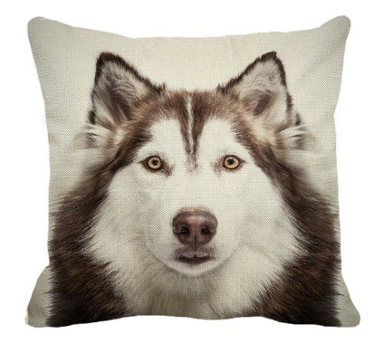 HKM-328595 Custom Funny Husky Pillowcase - 45cm x 45cm Satin Pillow Cover
